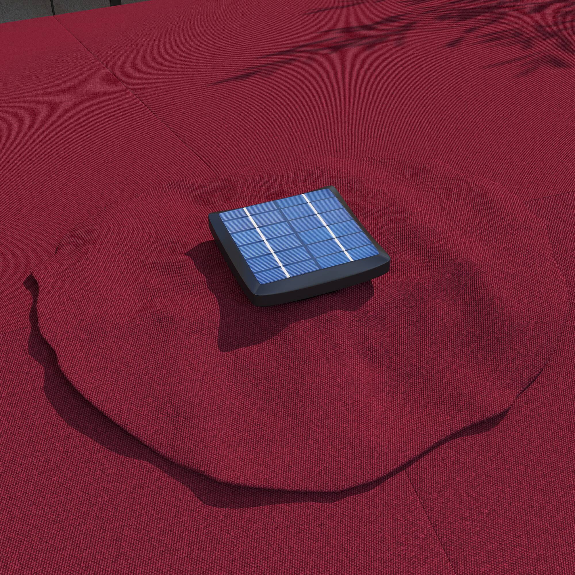 Alt View 4. Outsunny - 14.8ft Double Umbrella, Large Outdoor Patio Sun Shade with LED Solar Light for Garden - Wine Red.