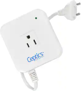 Ceptics - 300W Step Down Voltage Converter 220V to 110V – Travel Power Converter for Hair Straighteners, Laptops, Chargers - White