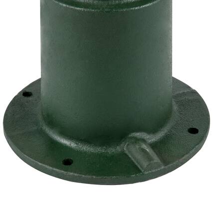 Front. Glintex - 26" Cast Iron Hand Water Pump Stand, Antique Green Well Pump Base with Pre-Drilled Holes for Garden, Yard, Outdoor Use - Green.