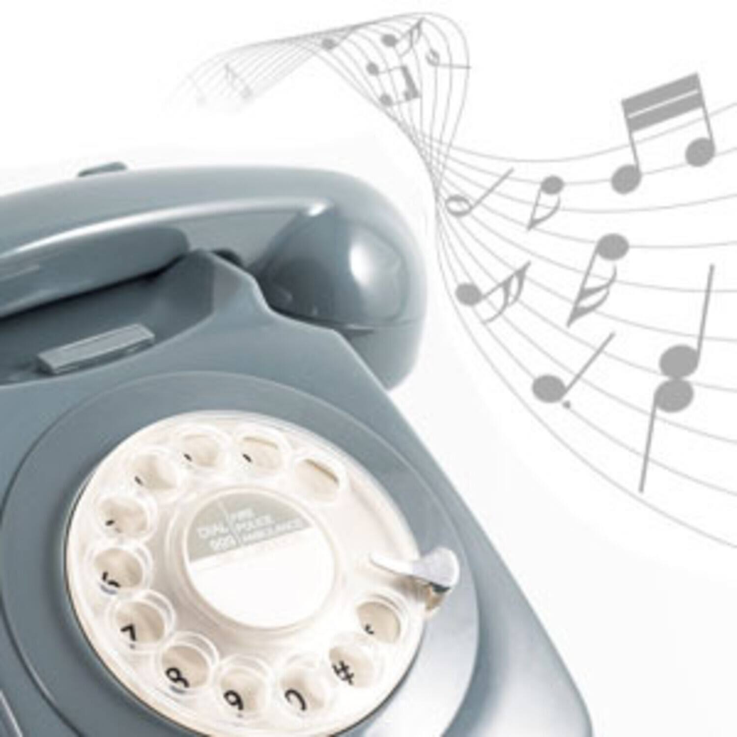 Alt View 4. PopMarket - GPO Retro GPO746RGY 746 Desktop Rotary Dial Telephone - Grey   - MISC ACCESSORY - Gray.