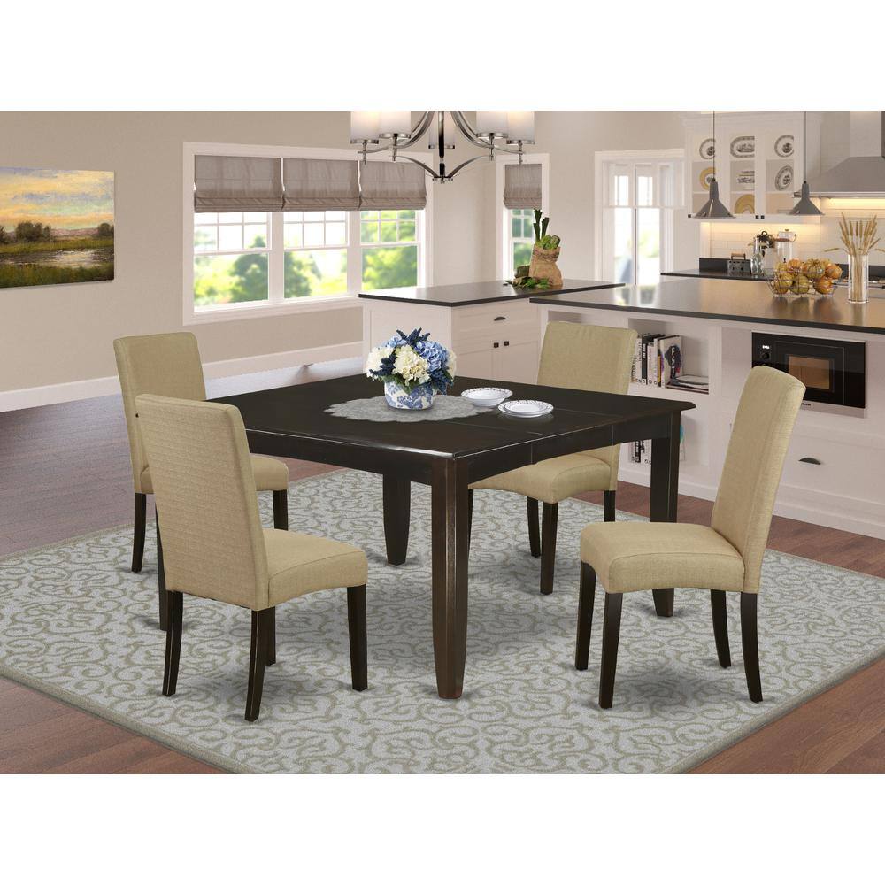 Left. East West Furniture - Dining Room Set Cappuccino - Brown.