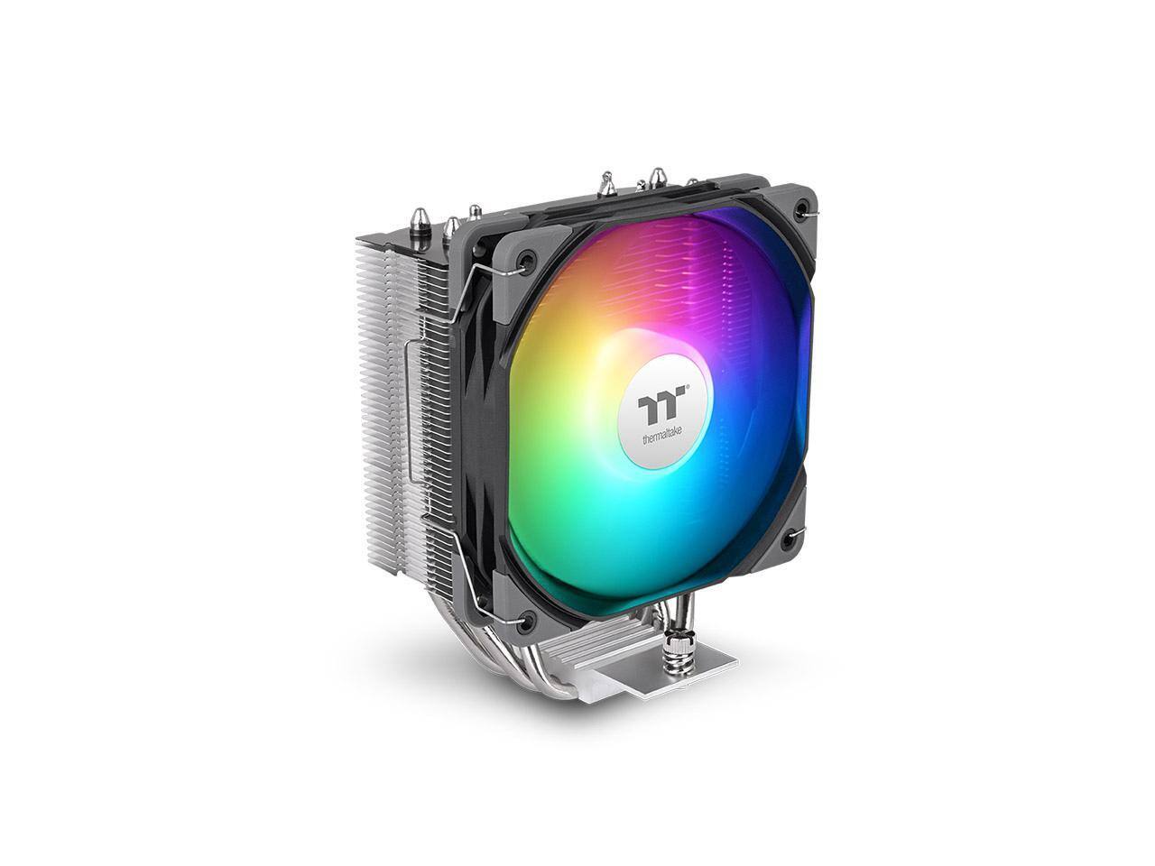 Alt View 5. Thermaltake - Thermaltake UX400 ARGB CPU Cooler, 4x6mm Cu Pipes, 120mm PWM Fan, 700-1800 RPM, Intel/AMD, Black - Black.