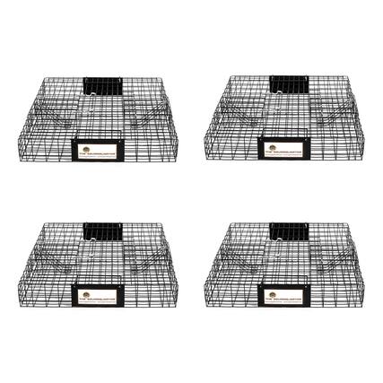 Front. Rugged Ranch Products - Rugged Ranch Squirrelinator Squirrel Chipmunk Metal 2 Door Trap Cage (4 Pack) - Black.