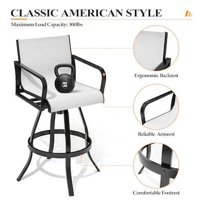 CLASSIC AMERICAN STYLE  
Maximum Load Capacity: 300lbs  
300 LBS  
Ergonomic Backrest  
Reliable Armrest  
Comfortable Footrest
