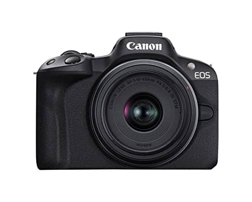 Canon - EOS R50 Mirrorless Vlogging Camera w/RF-S18-45mm F4.5-6.3 is STM & RF-S55-210mm F5-7.1 is ST (International Model) - Black
