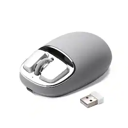 PRIMEPLUS - Wireless Mouse with Squeezable Silicone Palm, Tri-Mode Bluetooth/2.4G/USB, 6 DPI, 500mAh for PC Mac Laptop - Wireless - Gray