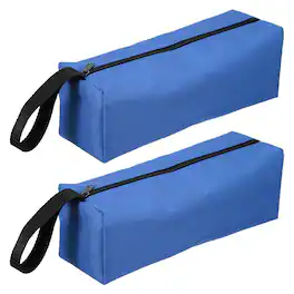 Unique Bargains - 2pcs Canvas Tool Pouch, 11.8x3.9x3.9" Multi Purpose Zipper Bag, Waterproof for Screwdrivers Pliers - Dark Blue