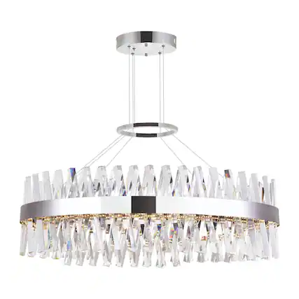 Front. CWI Lighting - Glace LED Chandelier With Chrome Finish - Chrome.