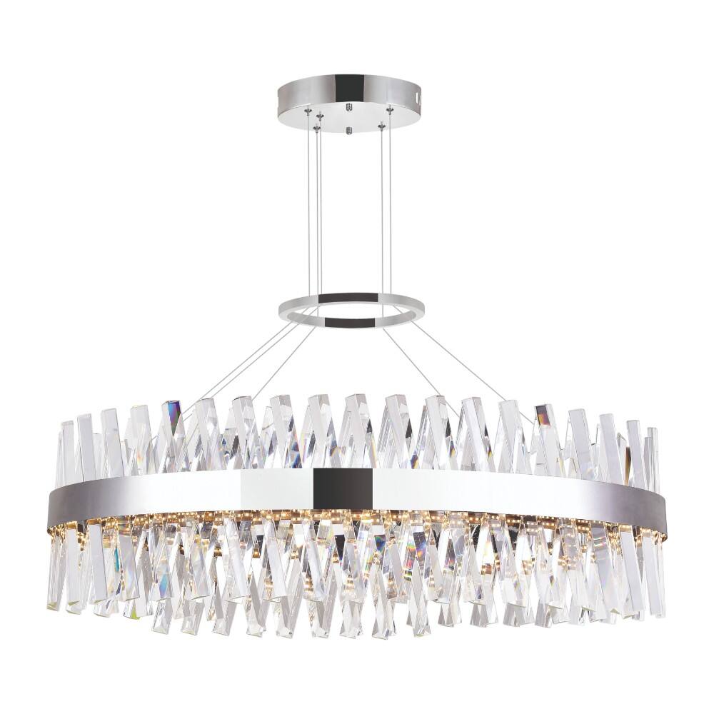 Front. CWI Lighting - Glace LED Chandelier With Chrome Finish - Chrome.
