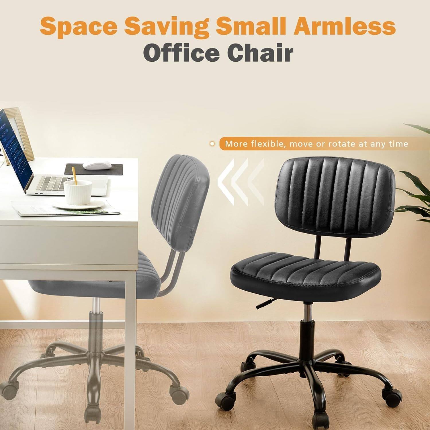 Space Saving Small Armless Office Chair

More flexible, move or rotate at any time