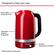 Designed to heat your way, this red KitchenAid appliance features a removable limescale filter, automatic heating, and shut-off functionality. It also has a variable temperature control and is made of stainless steel for durability and easy cleaning.