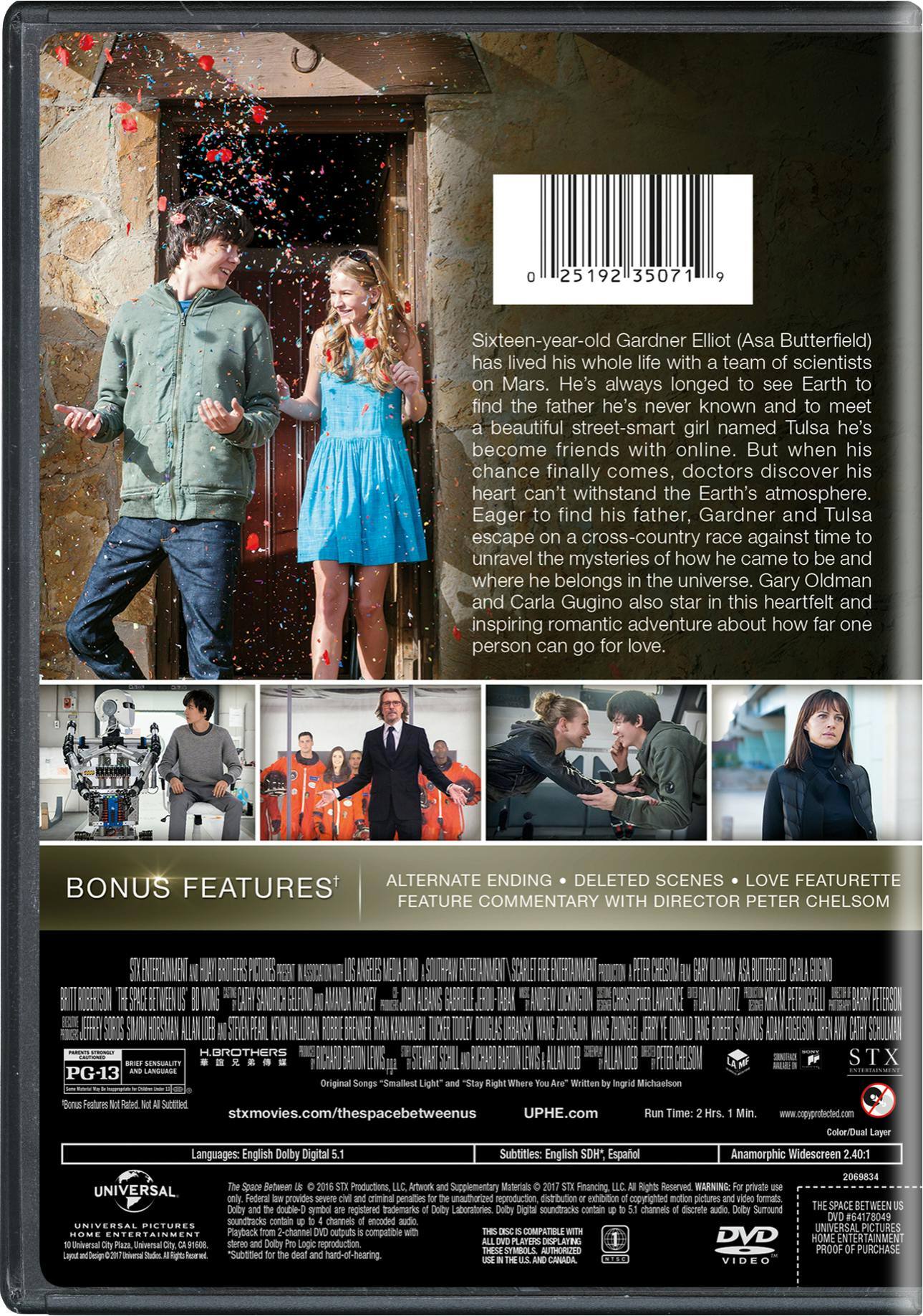 Angle. The Space Between Us [DVD].