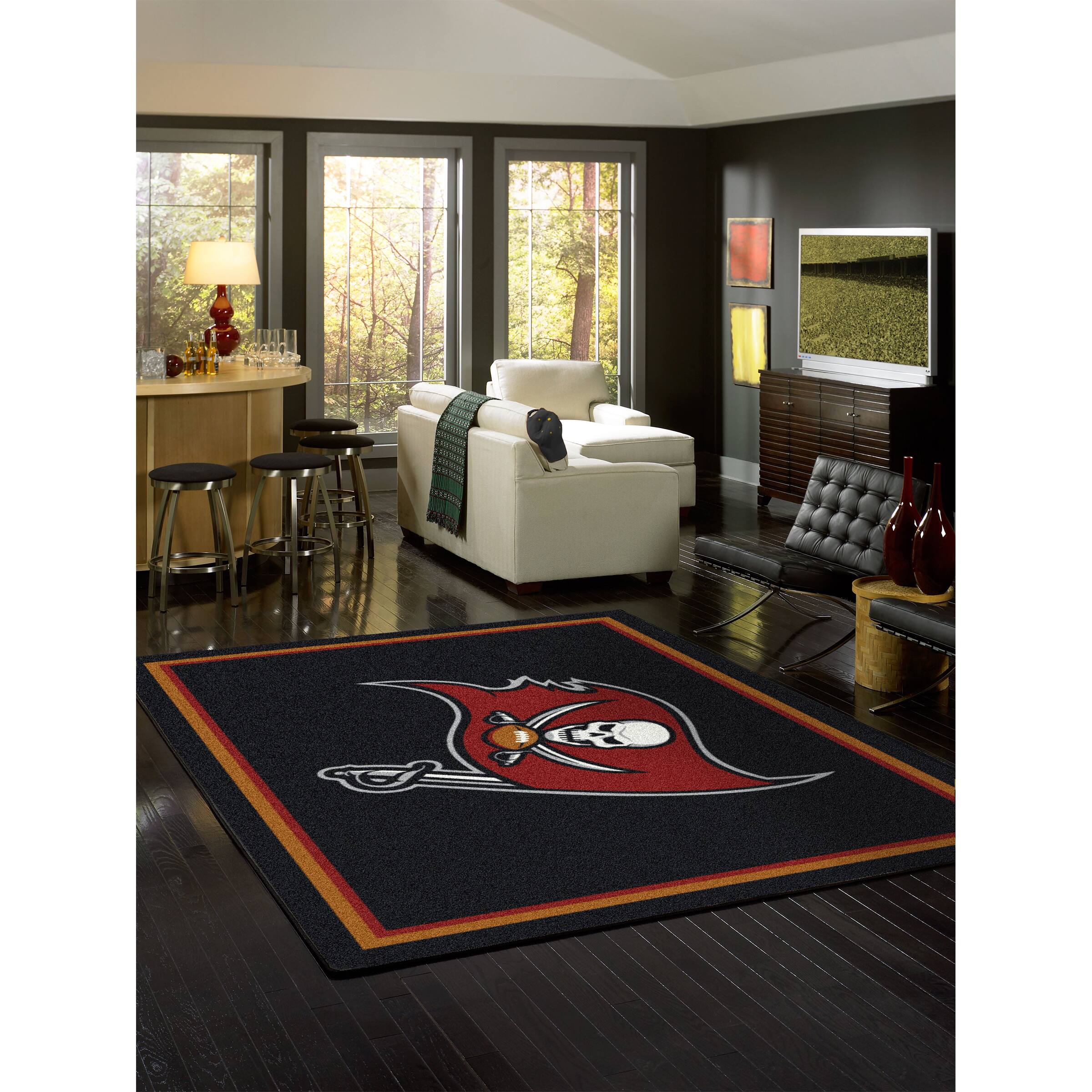 Alt View 1. Imperial - Tampa Bay Buccaneers 5'4'' x 7'8'' Spirit Rug - Black.