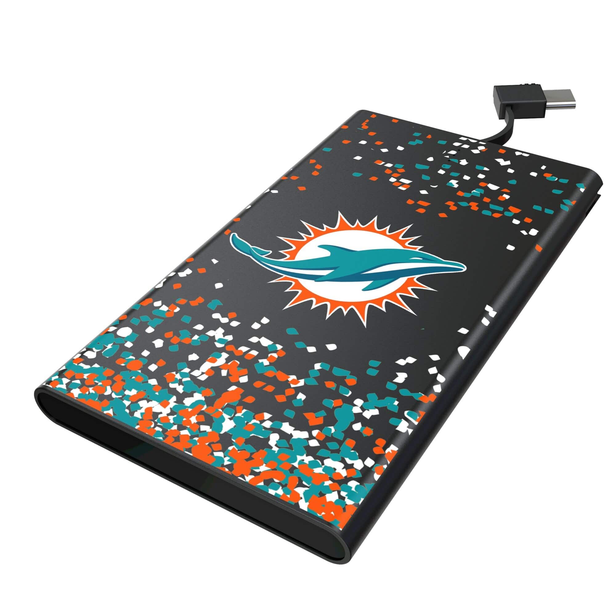Keyscaper - Miami Dolphins 5000mAh Flat Powerbank - Black