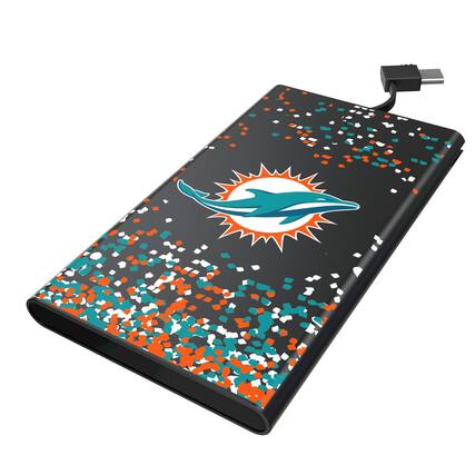 Front. Keyscaper - Miami Dolphins 5000mAh Flat Powerbank - Black.