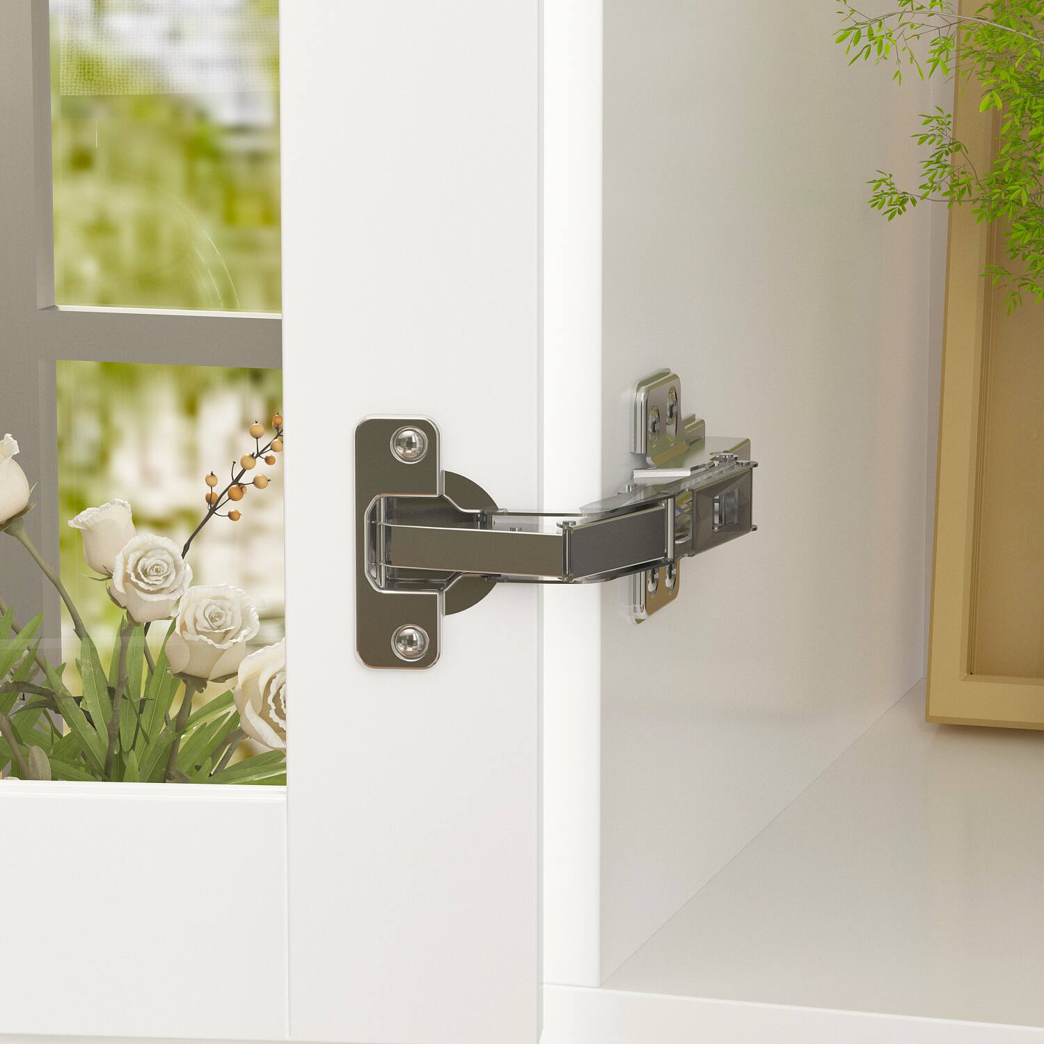 Alt View 8. Famapy - Famapy Corner Glass - Door Storage Cabinet: Adjustable Shelves & Space - Saving Design for Home Organization - White.