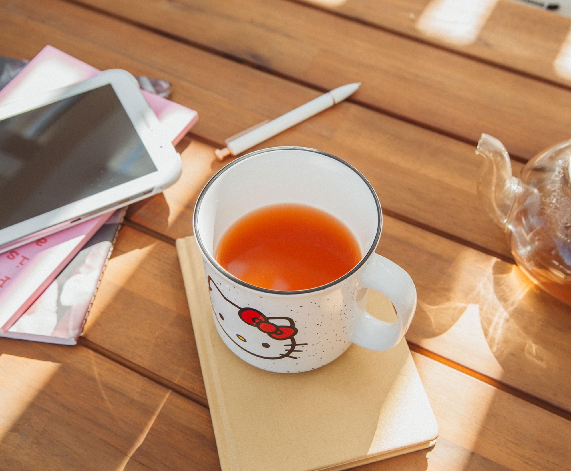 Alt View 5. Silver Buffalo - Sanrio Hello Kitty Speckled Ceramic Camper Mug | Holds 20 Ounces - Red.