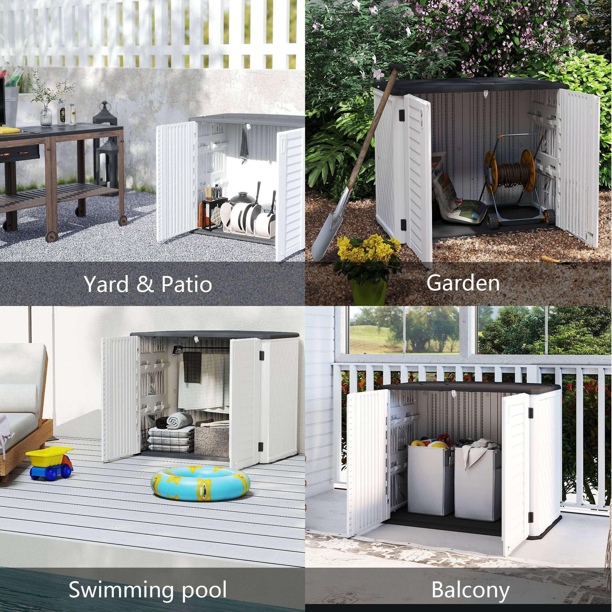 Yard & Patio  
Garden  
Swimming pool  
Balcony