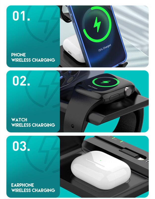 01. PHONE WIRELESS CHARGING  
75% Charged  

02. WATCH WIRELESS CHARGING  

03. EARPHONE WIRELESS CHARGING