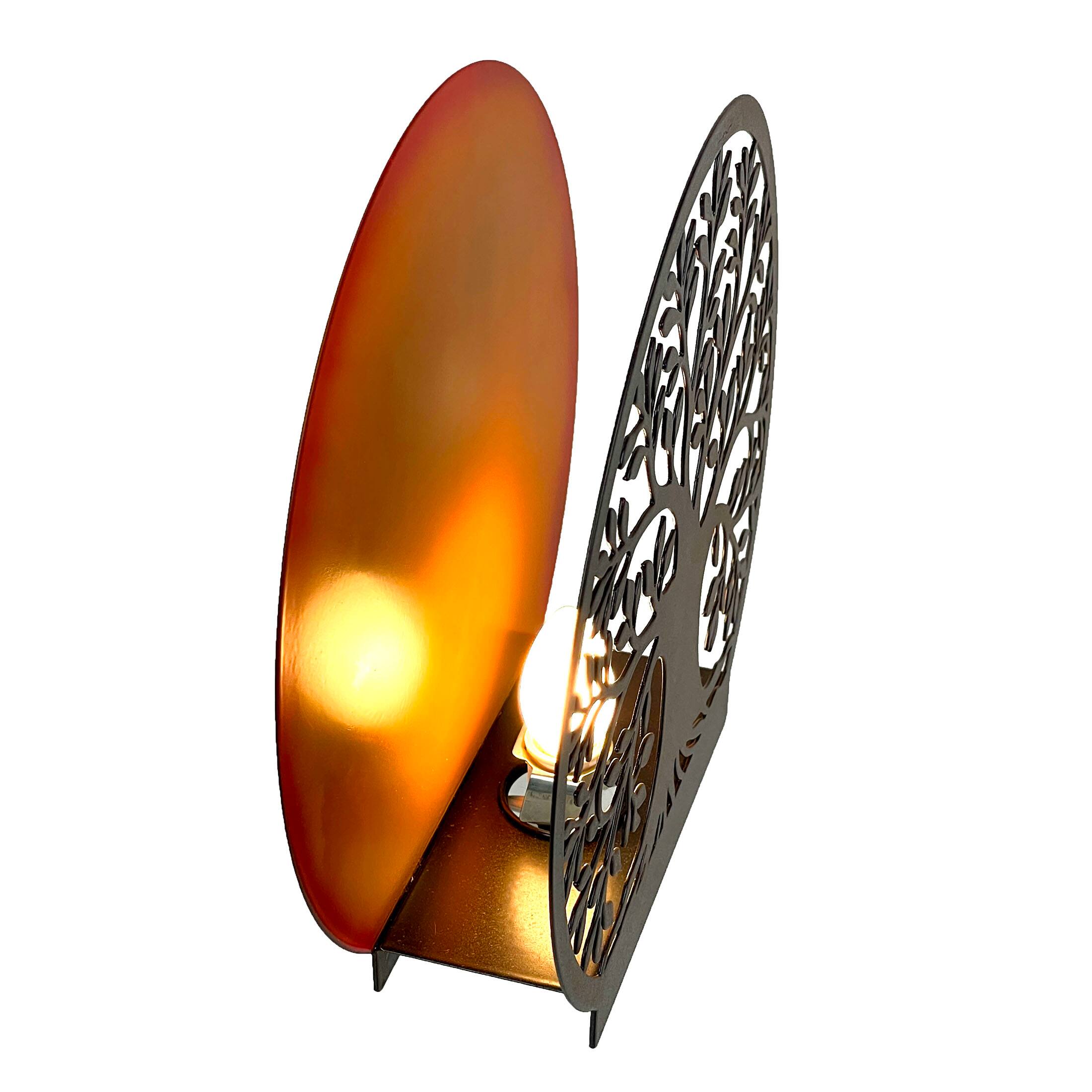Alt View 9. Zeckos - Tree of Life Metal Accent Light - 8" Plug-In Table Lamp - Orange.