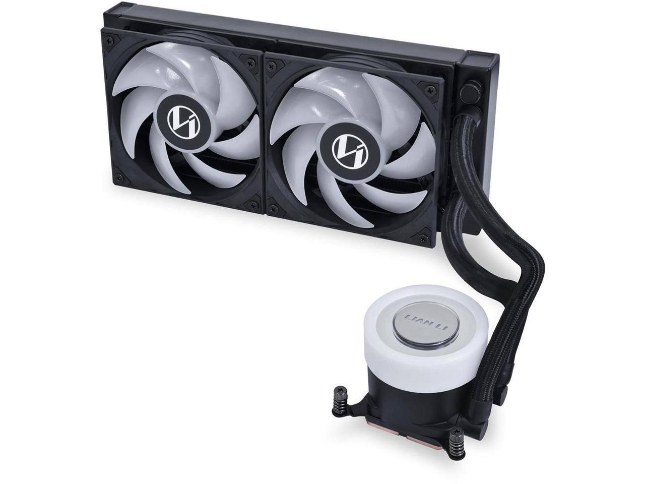 Alt View 7. Lian Li - Lian Li Galahad II Lite 240mm AIO CPU Cooler, RGB Fans, ARGB Pump, Low Noise, Switchable Lid (GA2L24RB) - RGB.