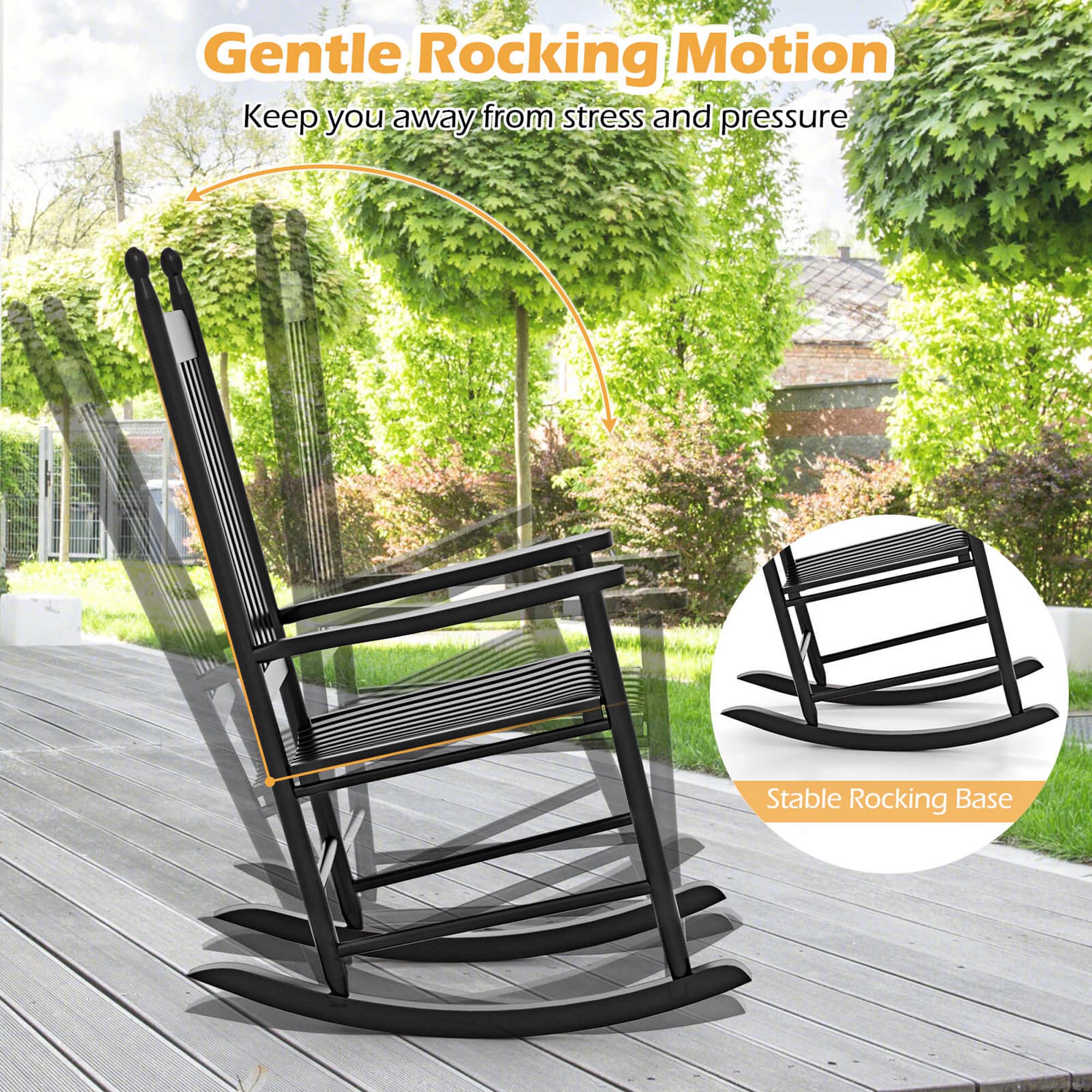 Gentle Rocking Motion: Keep you away from stress and pressure. Stable Rocking Base.