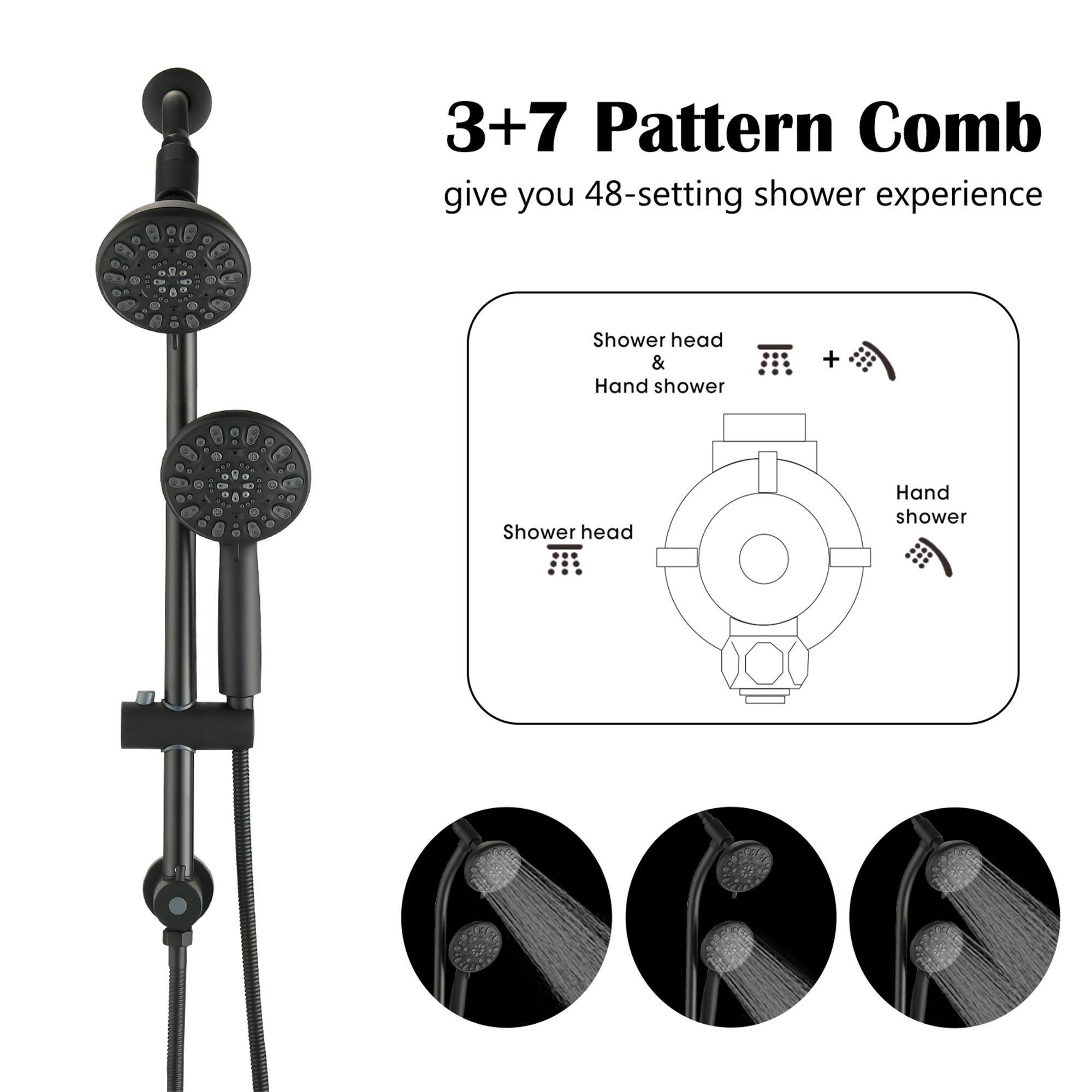 3+7 Pattern Comb give you 48-setting shower experience

Shower head & Hand shower

Shower head

Hand shower