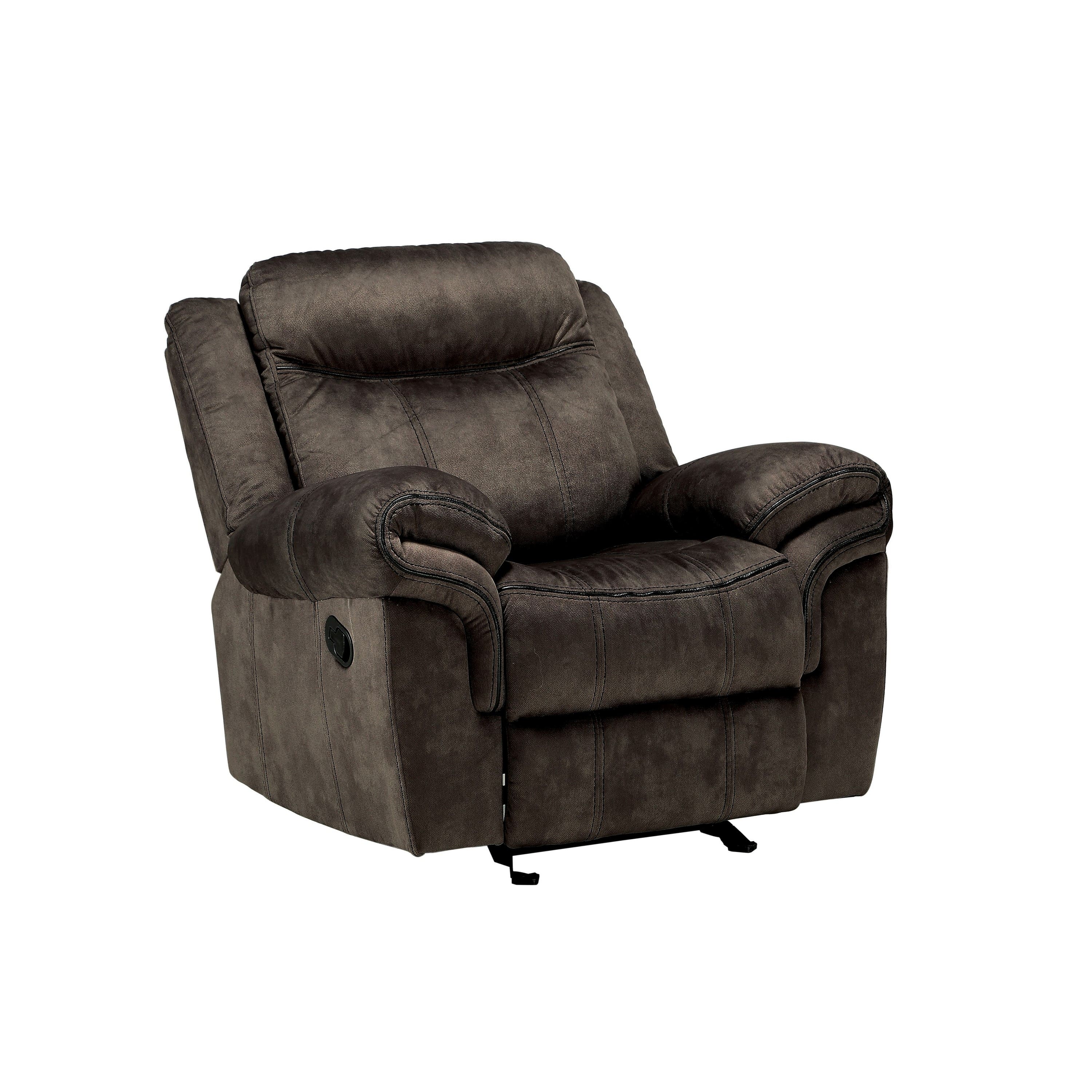 Manhattan Lane - Fabric Upholstered Metal Reclining Club Chair with Center Console - Gray