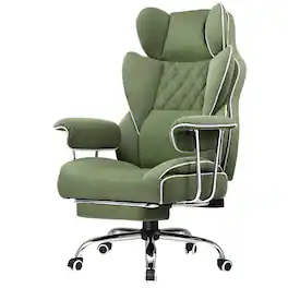 GTPlayer - 400lbs Heavy Duty Gaming Chair Fabric Comfortable Ergonomic Computer Chair with Soft Armrests - Green