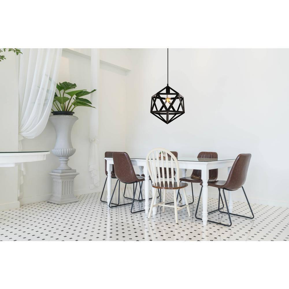 Angle. Living District - Redmond Collection Pendant D13.0'' H14.6 Lt:1 Black Finish - Black.