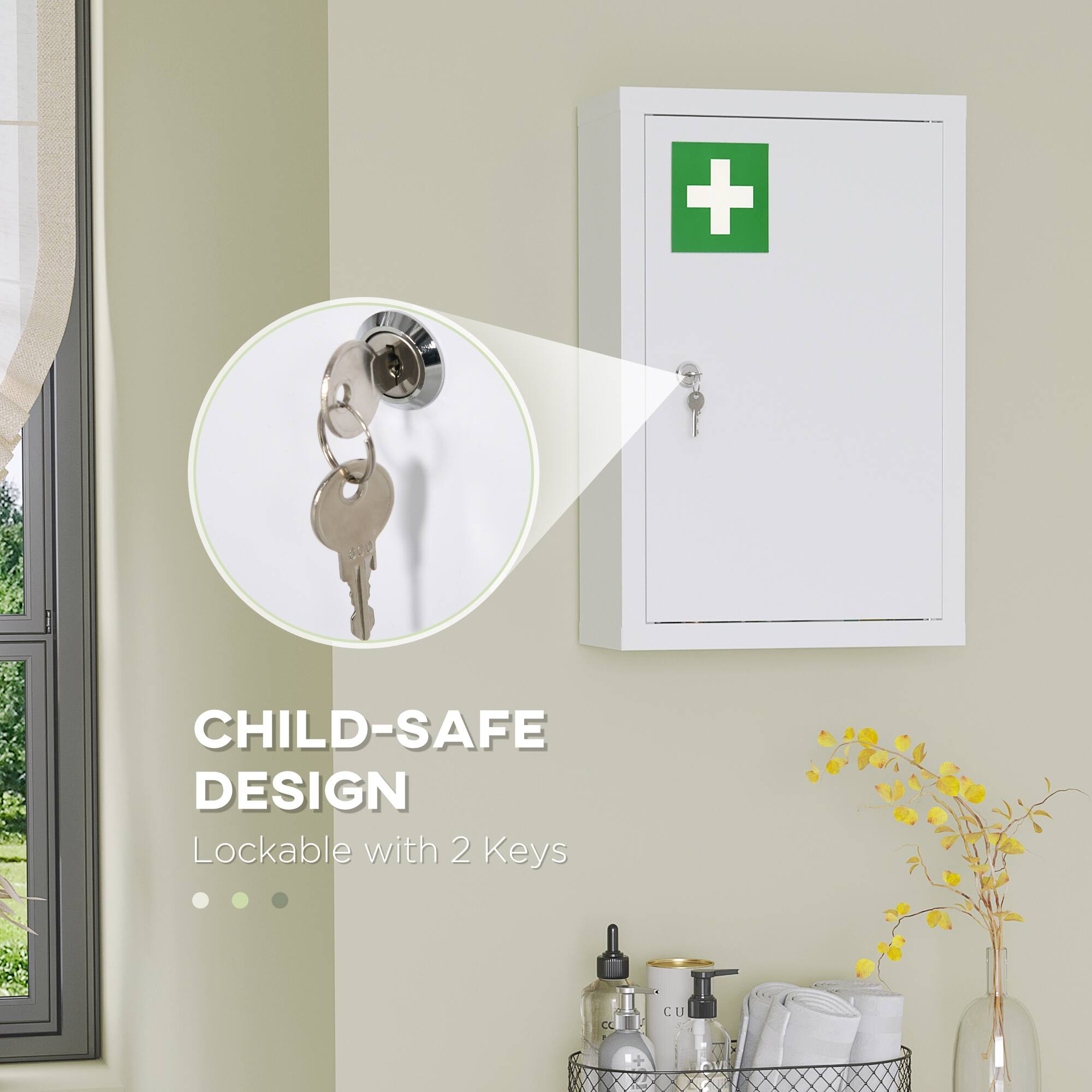 CHILD-SAFE DESIGN
Lockable with 2 Keys