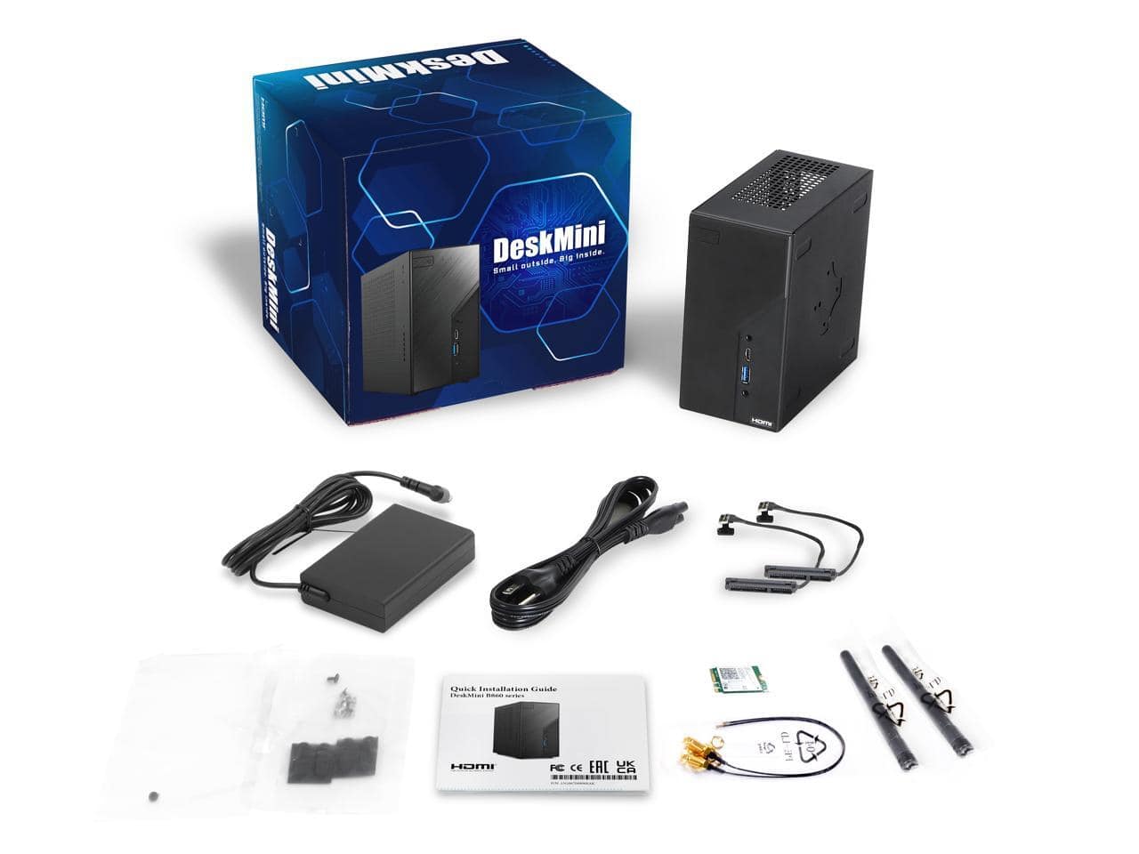 ASRock - Deskmini B860W Intel Socket LGA1851 Black Barebone