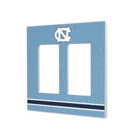 Keyscaper - North Carolina Tar Heels Stripe Design Double Rocker Light Switch Plate - Multicolor