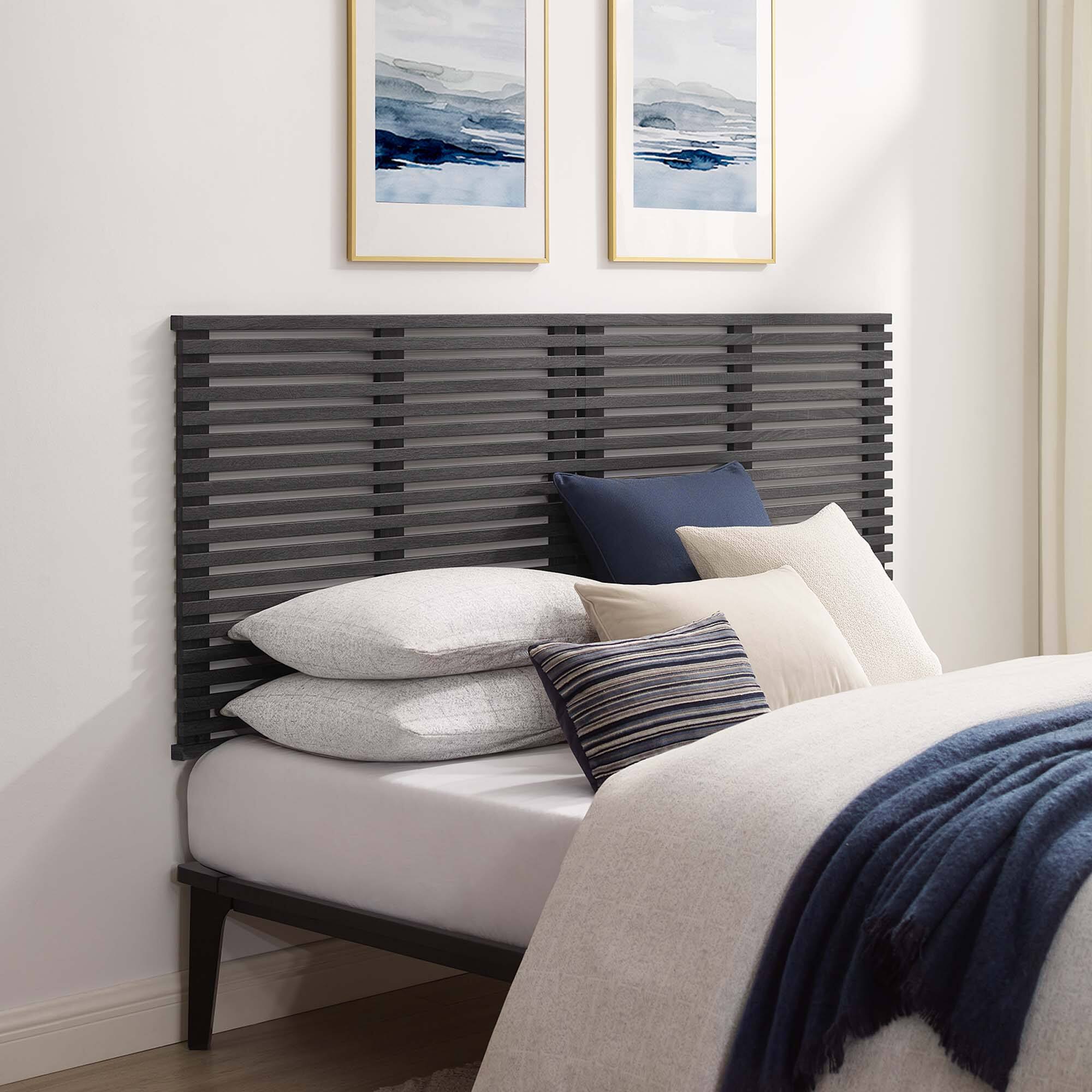 Alt View 2. Modway - Render Wall Mount King Headboard by Modway - Charcoal.