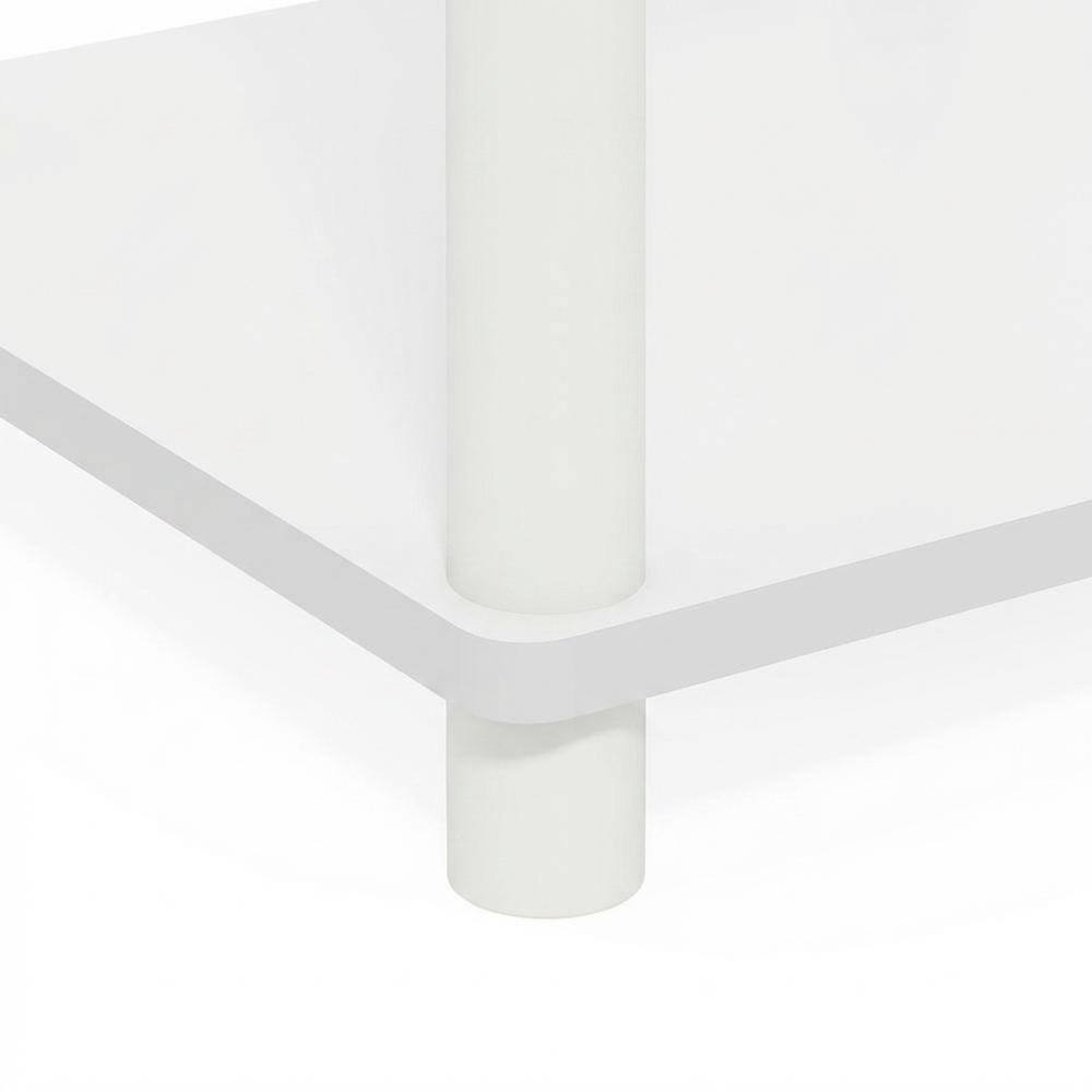 Alt View 2. FurniFact - White End Table with Modern Design and Sturdy Construction - White.