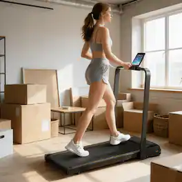 Loheer - Foldable Walking Pad Treadmill with Incline Quiet Motor - Black
