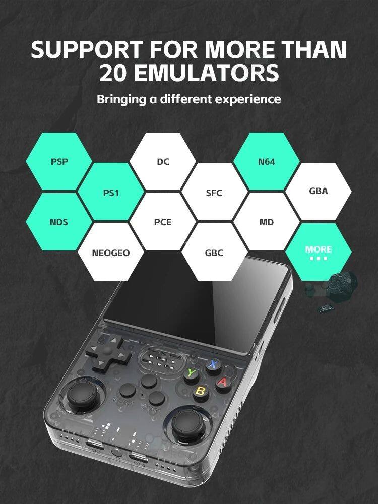 SUPPORT FOR MORE THAN 20 EMULATORS  
Bringing a different experience  
PSP DC N64 PS1 SFC GBA NDS PCE MD NEOGEO GBC MORE ... X Y A