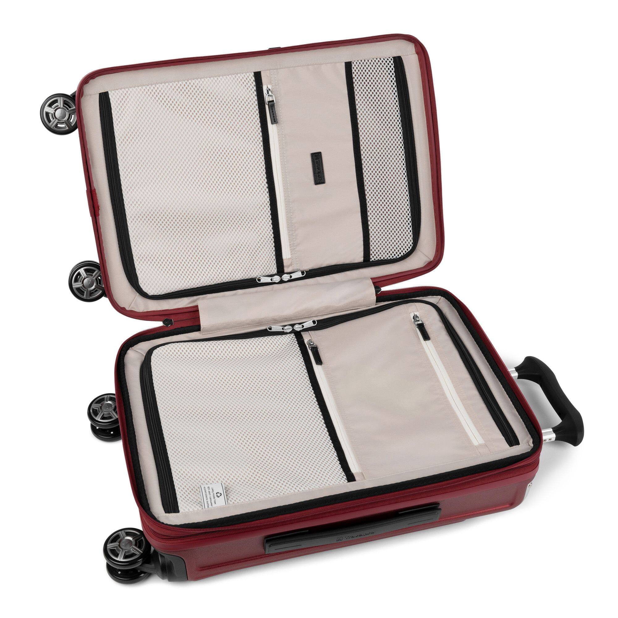 Back. Travelpro - Travelpro Platinum Elite Hardside Expandable 21" Carry On Spinner Luggage - Daring Red.