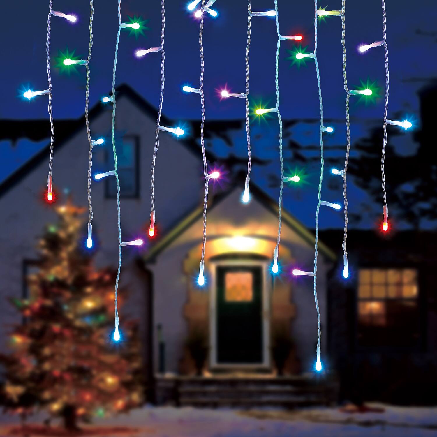 Alt View 3. Home Heritage - Home Heritage Lumations 7 Ft RGB LED Indoor/Outdoor String Lights, 50 Count - Multicolor.