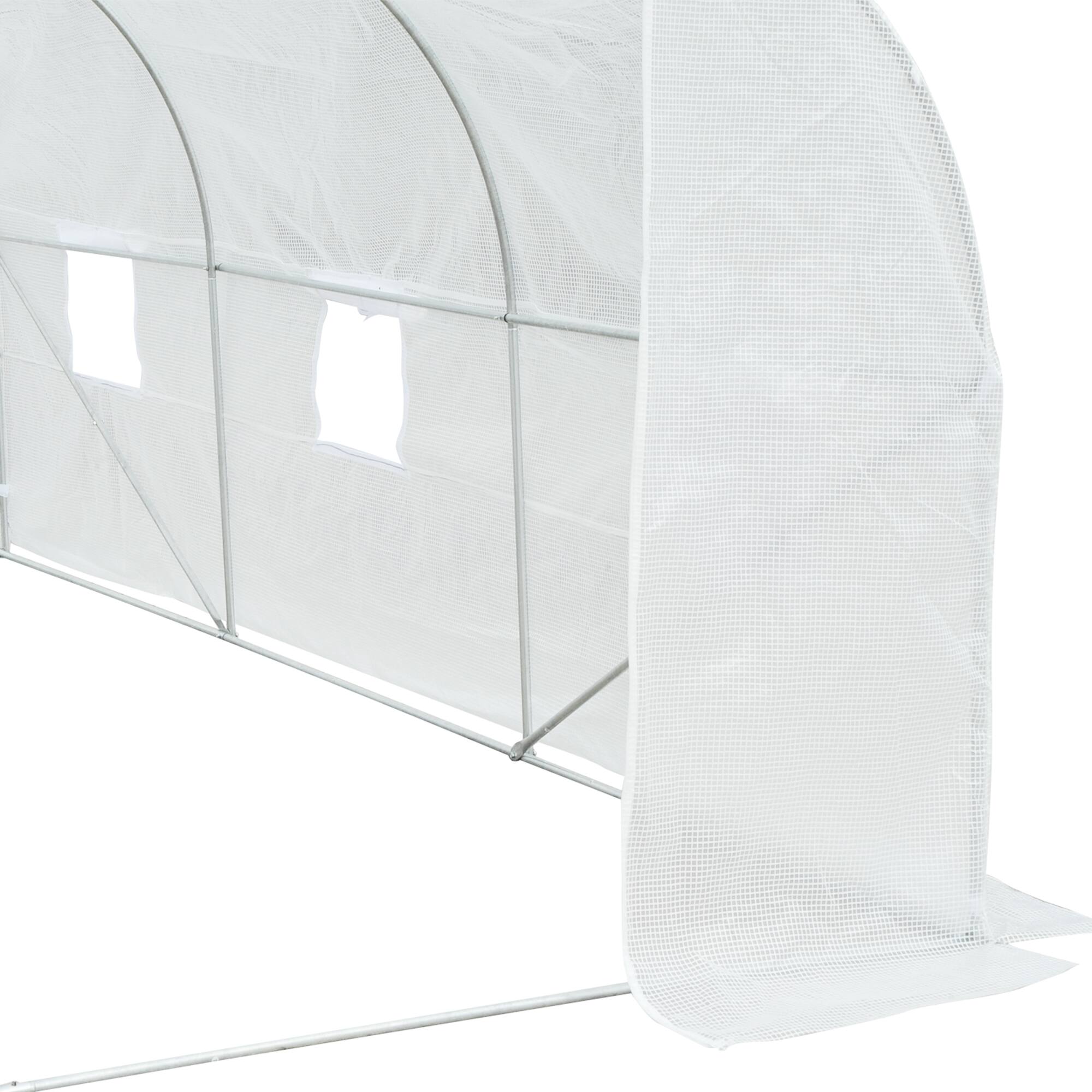 Alt View 2. APRILSOUL - Outsunny 11.5' x 10' x 6.5' Outdoor Walk-in Greenhouse Tunnel Green House with Roll-up Windows White - White.