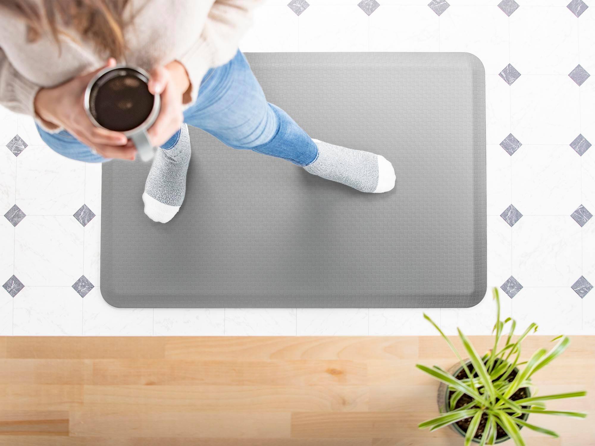 Alt View 8. WeatherTech - ComfortMat | 24" x 36" Anti-Fatigue Mat, 3/4" Thick, Slip Resistant, Easy to Clean – Woven Pattern – Grey - Grey.