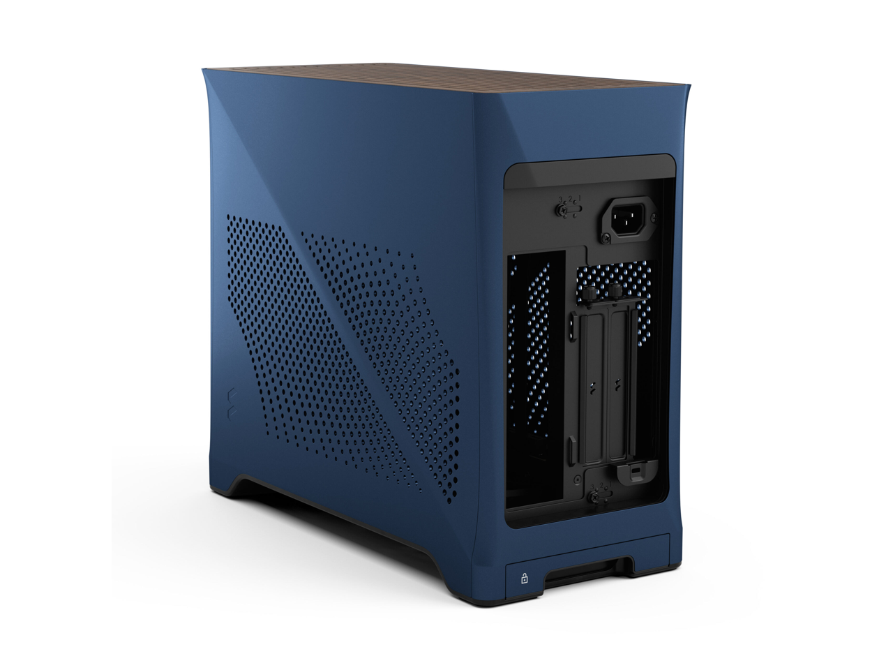 Alt View 8. Fractal Design - Fractal Design Era 2 Midnight Blue Anodized Aluminum/Steel Mini-ITX Compact Small Form Factor PC Case - Midnight Blue.