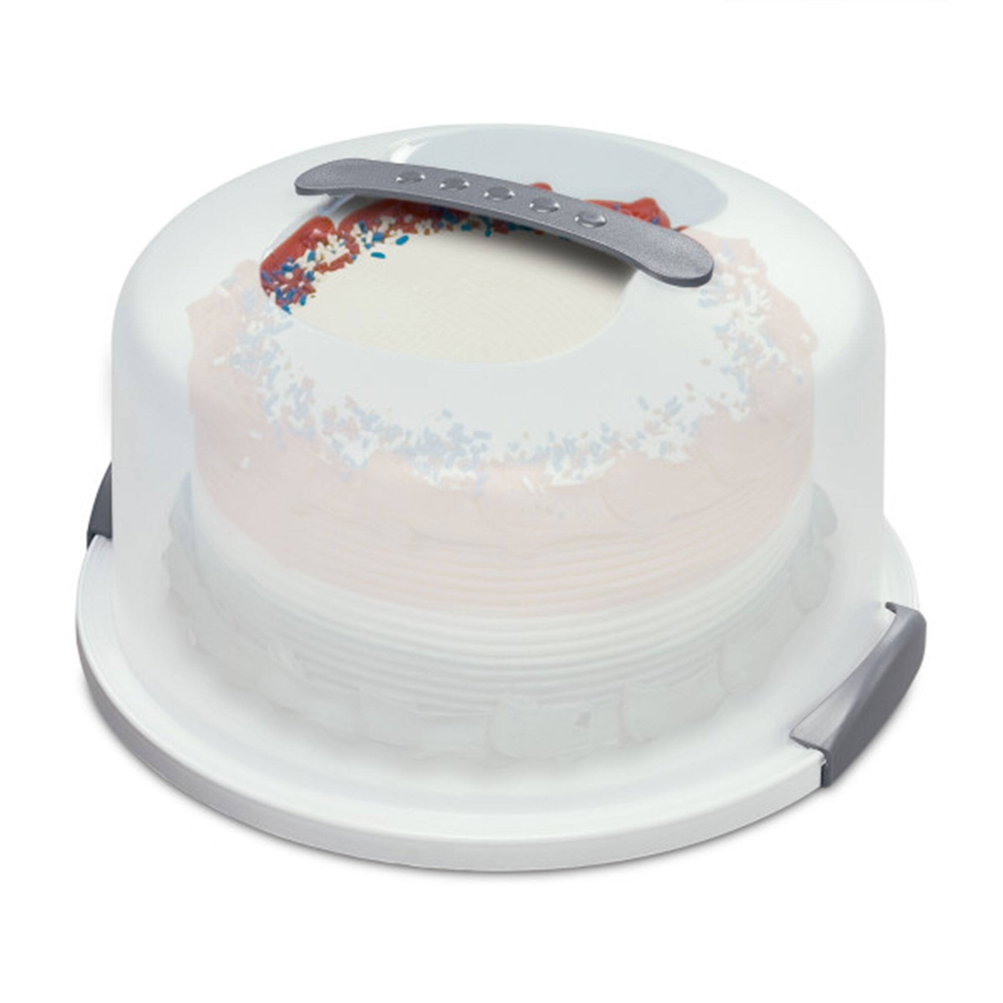 Sterilite - Portable Latching Cake Server Carrier Keeper w/ Handles (12 Pack) - White/Clear