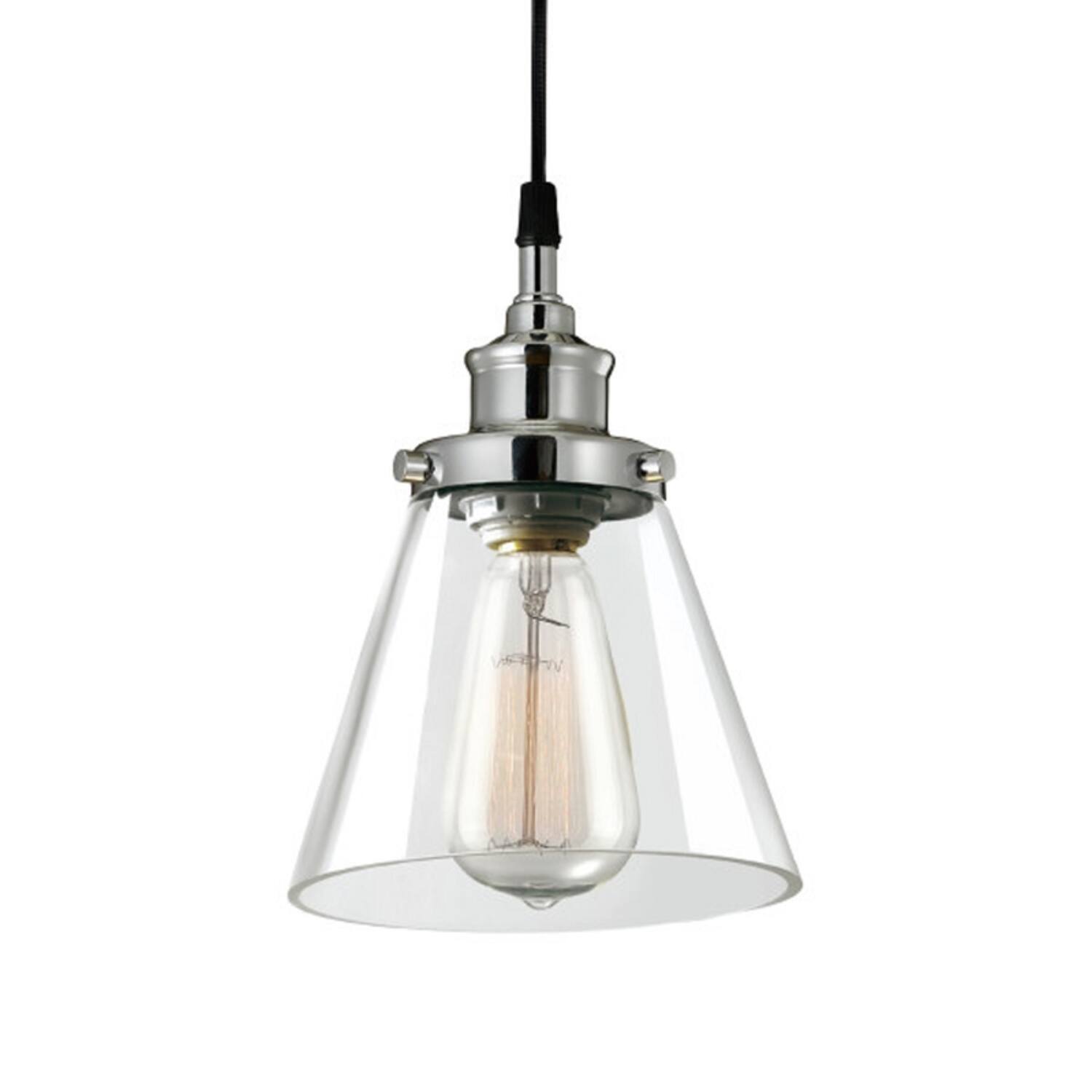 Globe Electric - Parker Chrome Clear 1 lights Pendant Light price history on PriceWatchPro