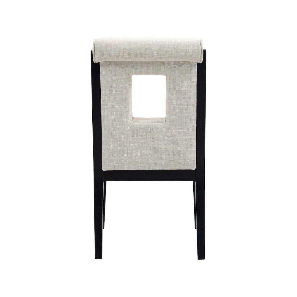 Alt View 4. Meridian Furniture - Gwendolyn Cream Linen Textured Fabric Dining Side Chair, Set of 2 - Beige.