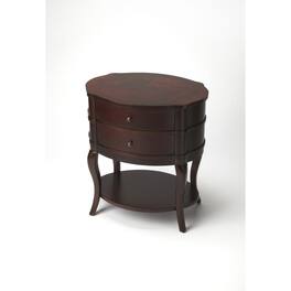 Butler Specialty - Jarvis Oval 2-Drawer Side Table - Dark Brown
