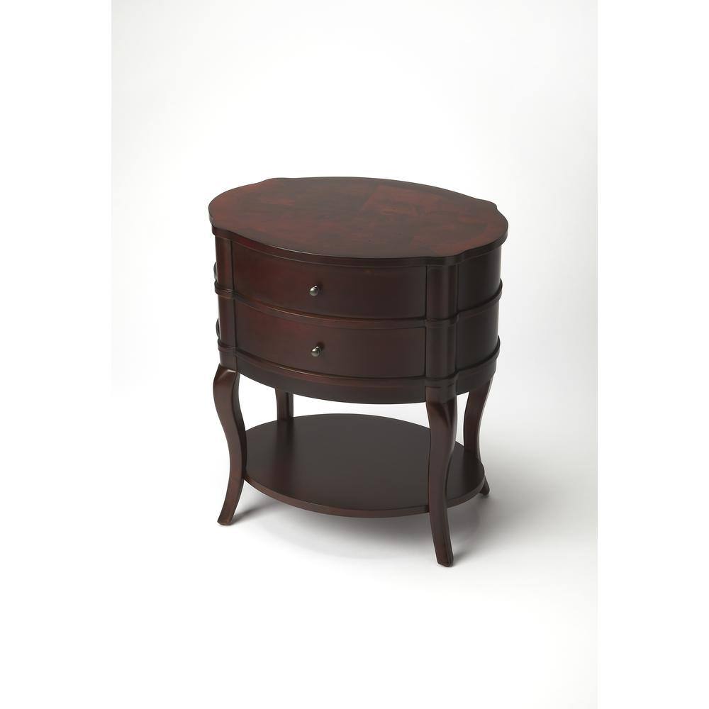 Front. Butler Specialty - Jarvis Oval 2-Drawer Side Table - Dark Brown.