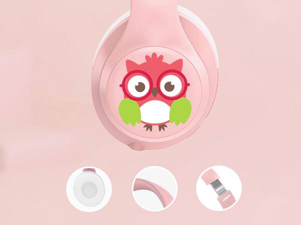 Alt View 7. Loheer - Loheer Kids Bluetooth 5.4 Wireless Headphones with ANC, 94dB Volume Limit, 50H Playtime, Wired 3.5mm, Pimk.