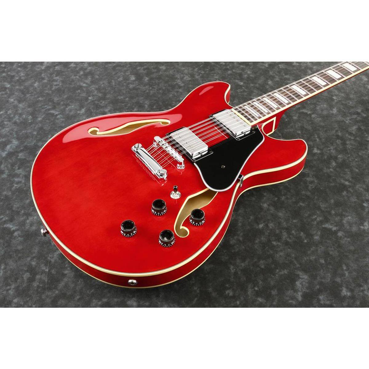 Alt View 3. Ibanez - Ibanez AS Artcore AS7312 12-String Electric Guitar, Transparent Cherry Red.