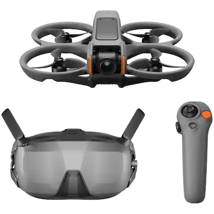 Front. DJI - Avata 2 Fly Smart Combo (Single Battery) - FPV Drone, 155° FOV, Propeller Guard - Goggles N3 & RC Motion 3 Include.